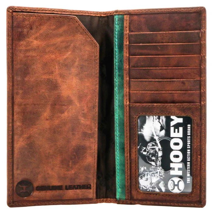 Discover "Chapawee" Rodeo Hooey Wallet Brown/Turquoise w/ Aztec Quality Hooey Wallet located at The Revival.