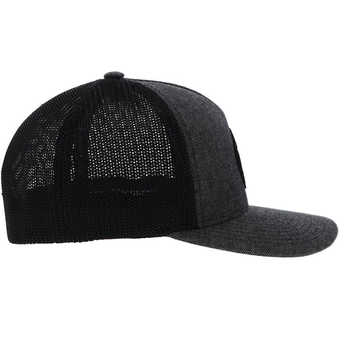 Discover Hooey "Cayman" Flexfit Hat Grey/Back w/Black Circle Patch Quality Hooey Hats located at The Revival.