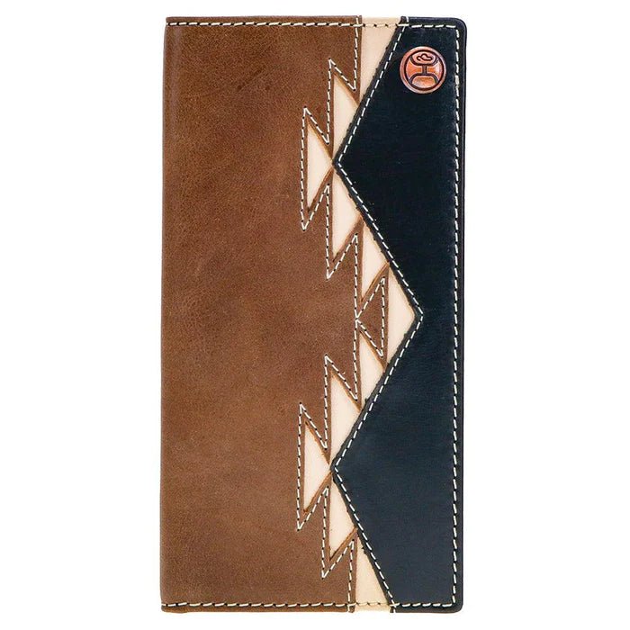 Discover "Tonkawa" Rodeo Hooey Wallet Brown/Black w/ Ivory Aztec Quality Hooey Wallet located at The Revival.