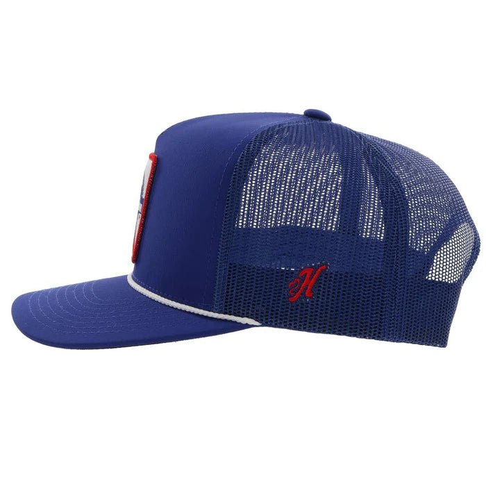 Discover Hooey "Pabst Blue Ribbon" Hat, Blue Quality Hooey Hats located at The Revival.