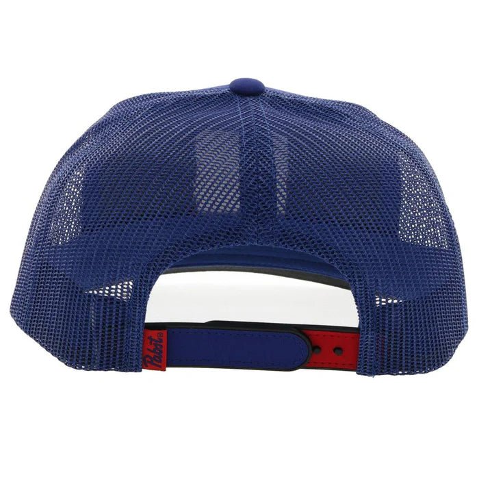 Discover Hooey "Pabst Blue Ribbon" Hat, Blue Quality Hooey Hats located at The Revival.
