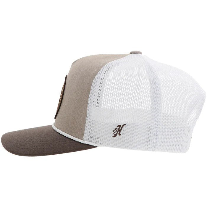 Discover Hooey "Quanah" Hat Tan/White w/Brown/White Circle Patch Quality Hooey Hats located at The Revival.