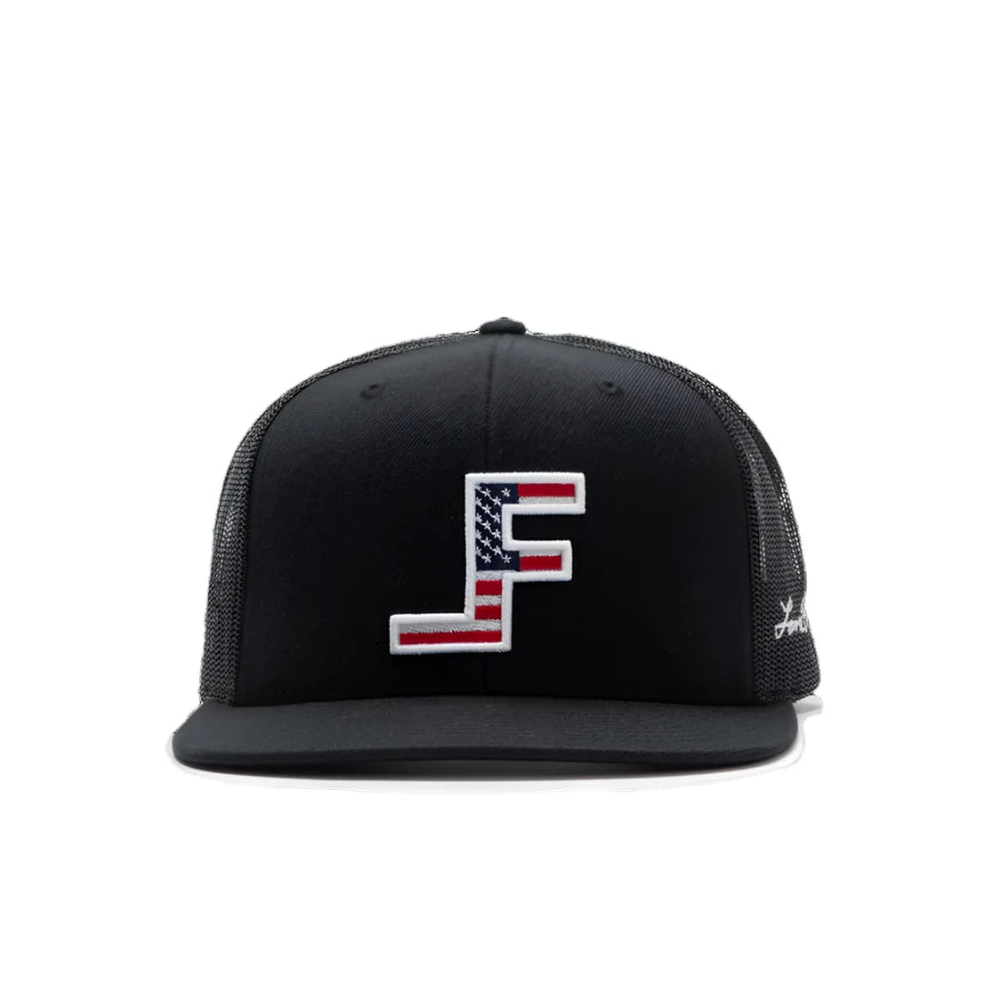 Discover Lane Frost Brand - Patriot Black USA Flag Cap Quality Lane Frost Hats located at The Revival.