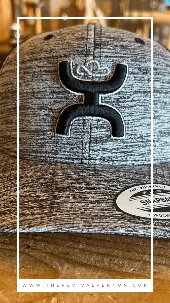 Discover Hooey Sterling Grey/Black Snapback Hat Quality Hooey Hats located at The Revival.