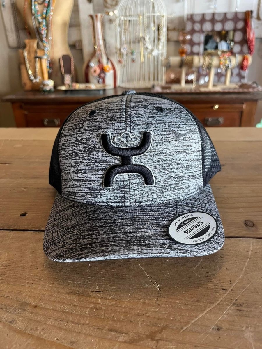 Discover Hooey Sterling Grey/Black Snapback Hat Quality Hooey Hats located at The Revival.
