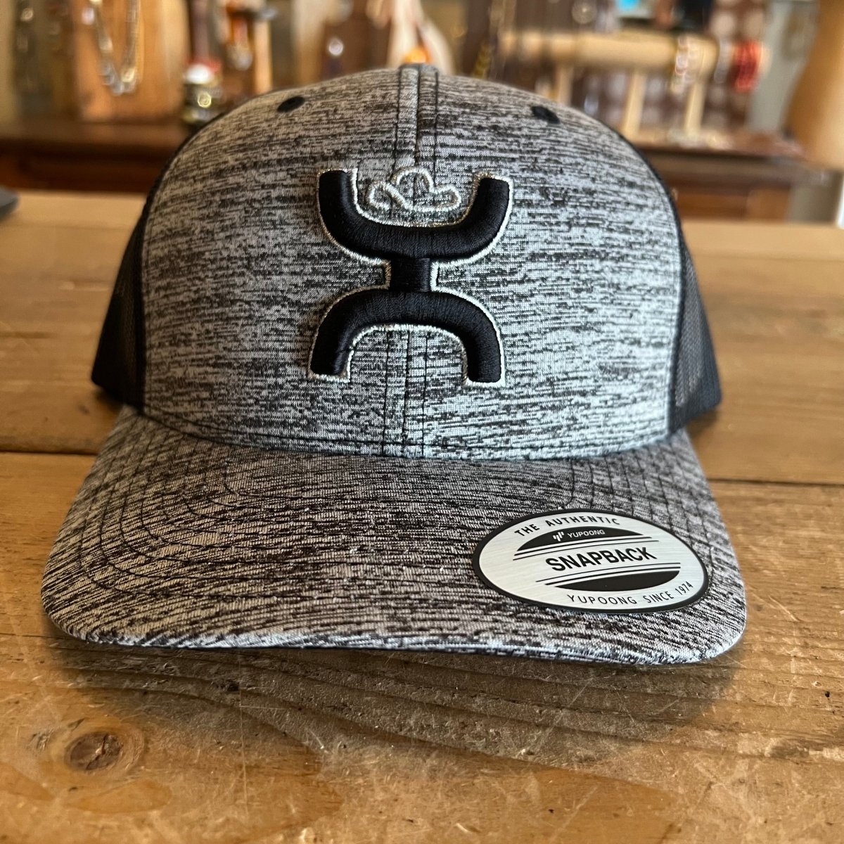 Discover Hooey Sterling Grey/Black Snapback Hat Quality Hooey Hats located at The Revival.