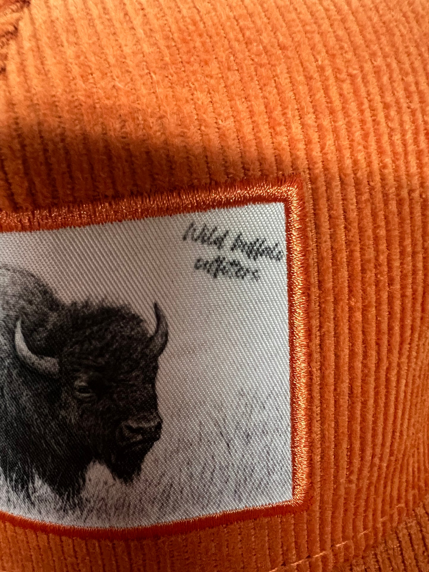 Wild Buffalo Outfitters Orange Corduroy Buffalo Trucker Hat