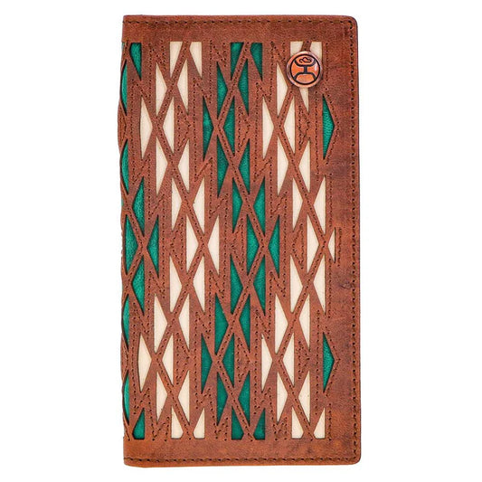 Discover "Chapawee" Rodeo Hooey Wallet Brown/Turquoise w/ Aztec Quality Hooey Wallet located at The Revival.