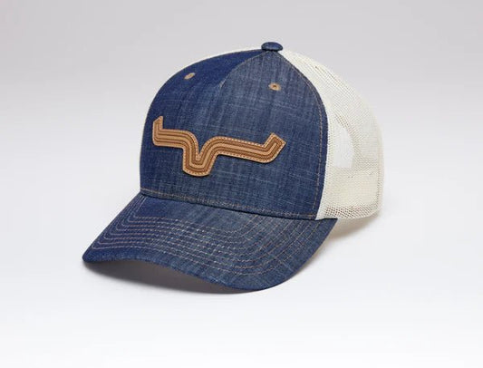 Discover Kimes Ranch Roped LP Trucker Hat - Denim Quality Kimes Ranch Hats located at The Revival.