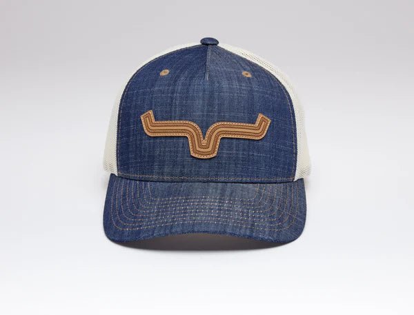 Discover Kimes Ranch Roped LP Trucker Hat - Denim Quality Kimes Ranch Hats located at The Revival.