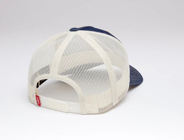 Discover Kimes Ranch Roped LP Trucker Hat - Denim Quality Kimes Ranch Hats located at The Revival.