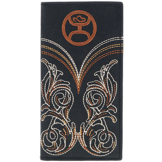 Discover "Ranger" Rodeo Hooey Wallet Embroidered Black Leather Quality Hooey Wallet located at The Revival.