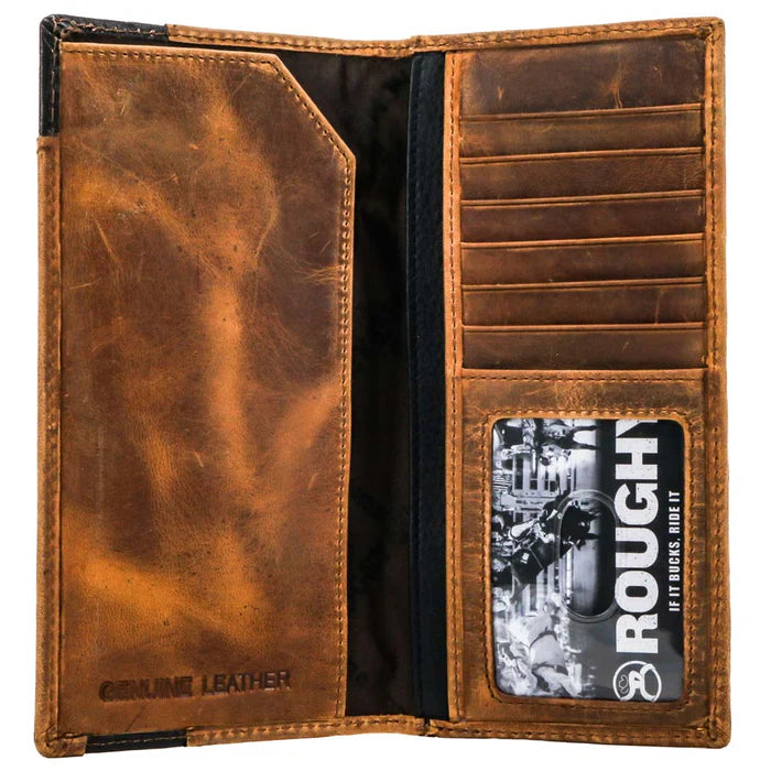 Shiloh Rodeo Roughy Wallet Brown/Black w/Diamond Patchwork