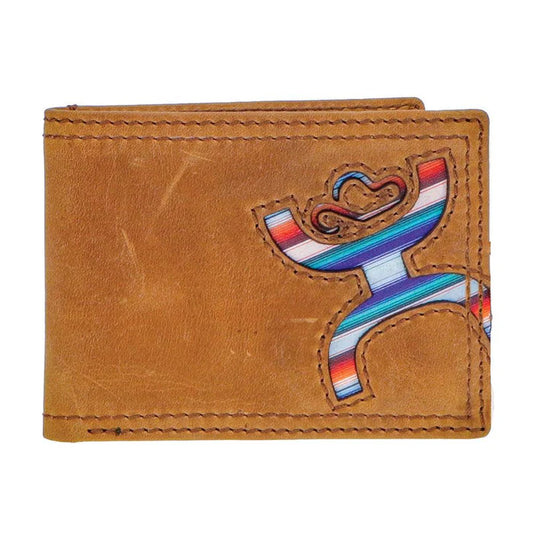 Discover "Hooey Original" Front Pocket Bifold Wallet Tan w/ Sunset Serape Print Quality Hooey Wallet located at The Revival.