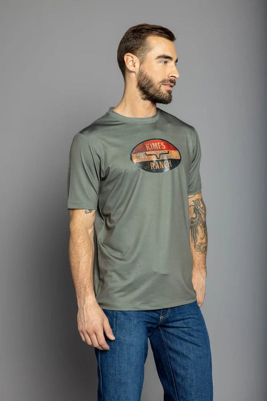 Discover Kimes Ranch American Standard Tech Tee - Sage Quality Kimes Ranch Shirt located at The Revival.