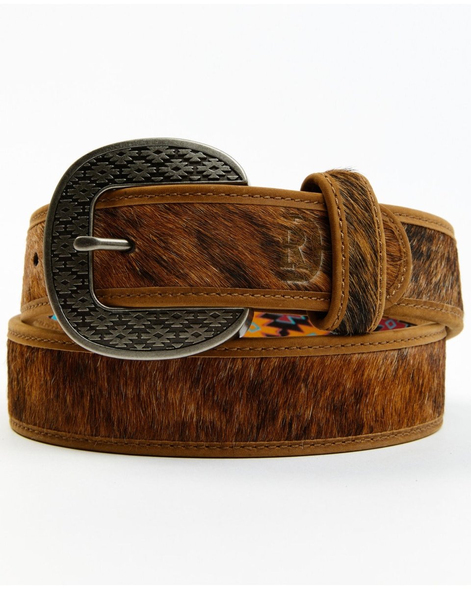 Discover Red Dirt Hat Co. Men's Natural Brindle Cowhide Leather Belt Quality Red Dirt Hat Co. Belts located at The Revival.