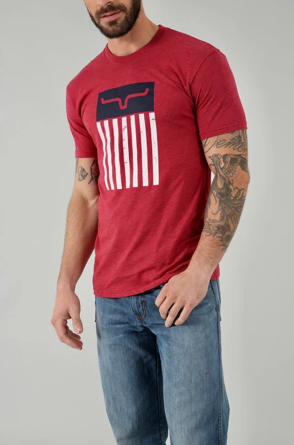 Discover Kimes Ranch Cody Tee Shirt - Cardinal Red Quality Kimes Ranch Shirt located at The Revival.