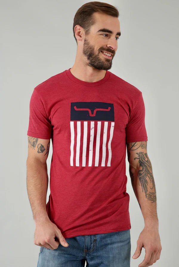 Discover Kimes Ranch Cody Tee Shirt - Cardinal Red Quality Kimes Ranch Shirt located at The Revival.