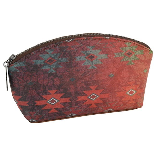 Discover Red Dirt Hat Co. LADIES DOME COSMETIC POUCH W/AZTEC PRINT Quality Red Dirt Hat Co. Cosmetic Bag at The Revival.