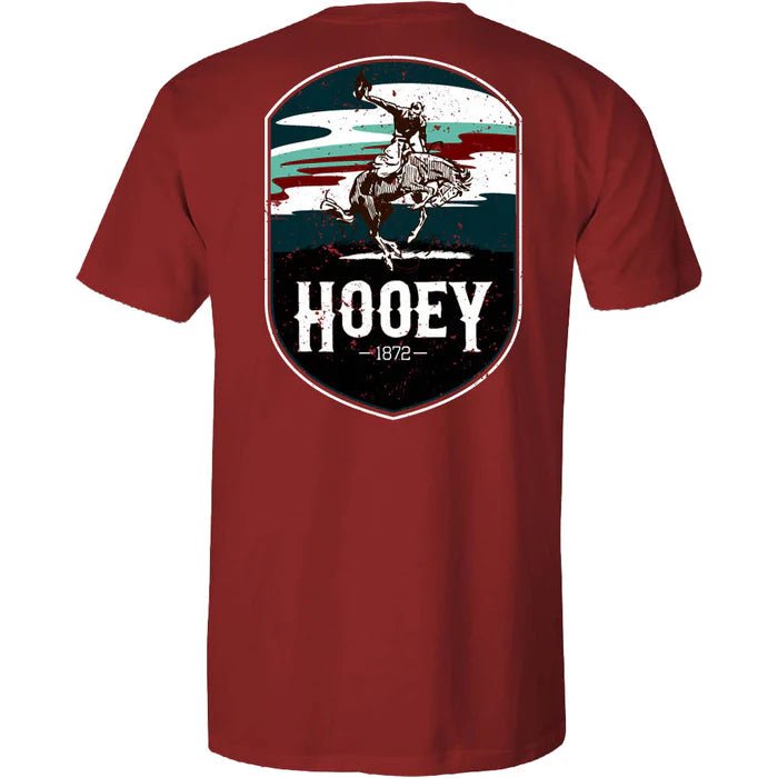 Discover Hooey "Cheyenne" Scarlet Pocket T-shirt SKU: HT1688SC - S Quality Hooey Shirt located at The Revival.