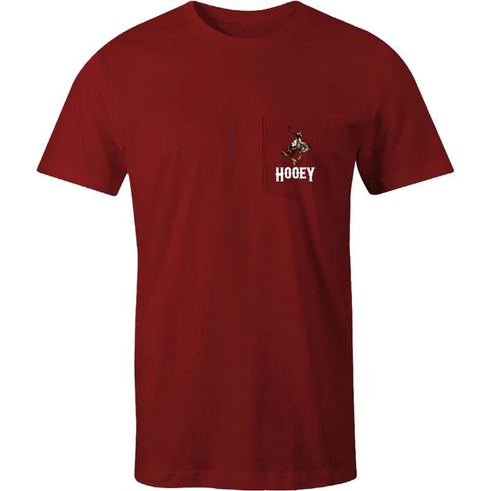 Discover Hooey "Cheyenne" Scarlet Pocket T-shirt SKU: HT1688SC - S Quality Hooey Shirt located at The Revival.