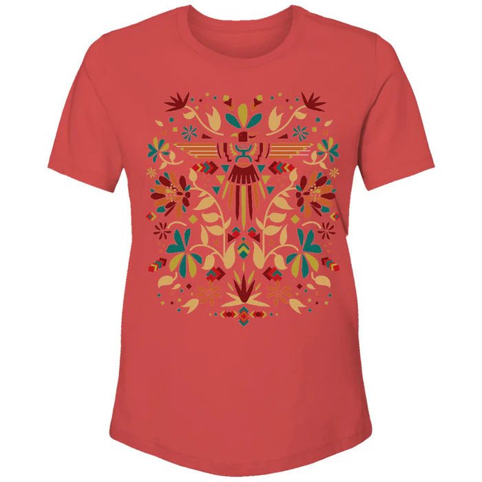 Discover Hooey "Thunder Blossom" Red with Floral Pattern T-shirt SKU: HT1672RD - S Quality Hooey Shirt located at The Revival