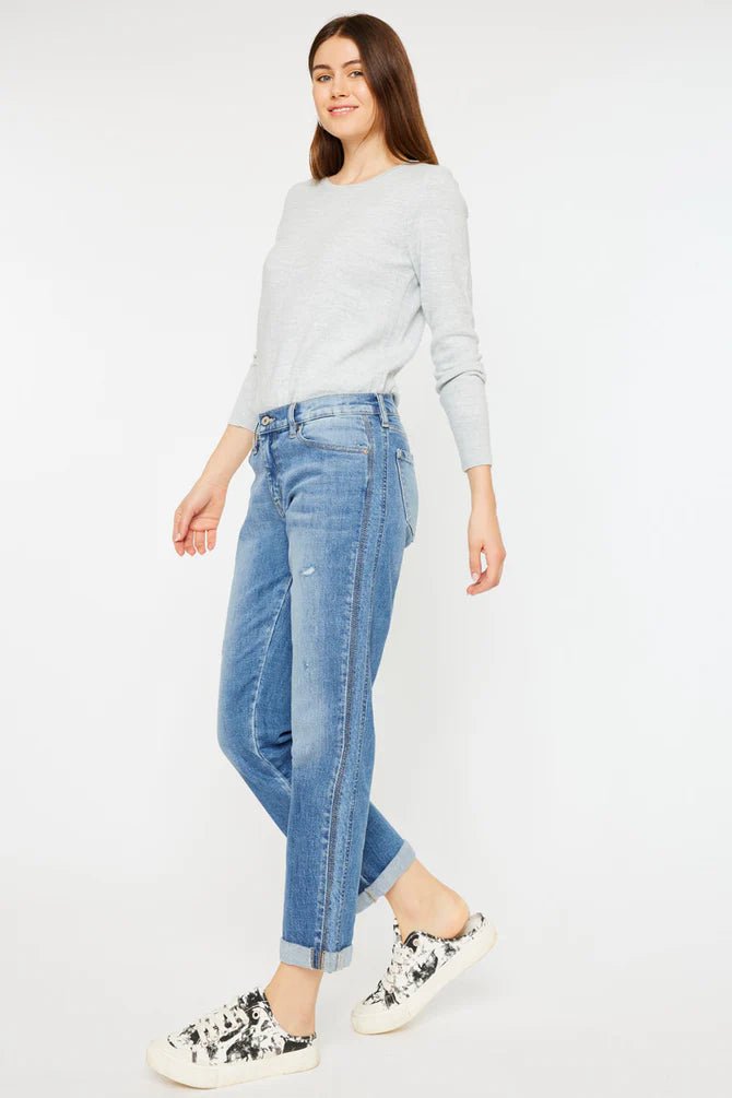 Discover Kancan Isa Mid Rise Slim Boyfriend Jeans Quality Kancan Jeans located at The Revival.