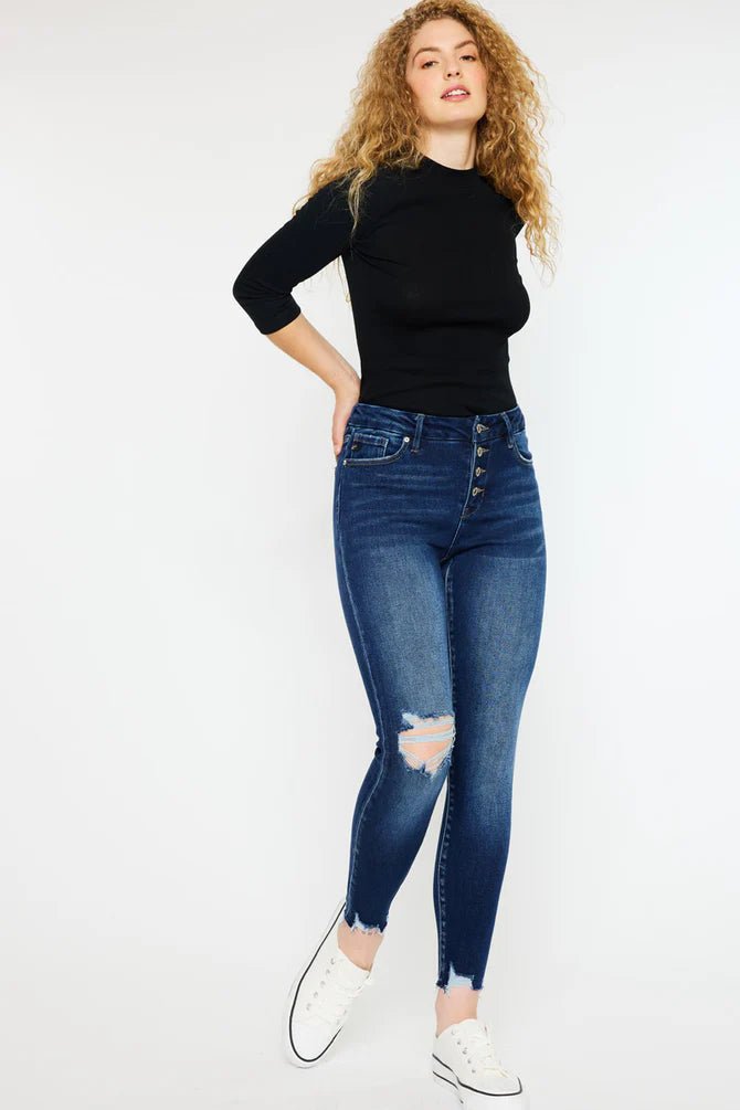 Discover Kancan Milo High Rise Ankle Skinny Jeans - Curvy Quality Kancan Jeans located at The Revival.