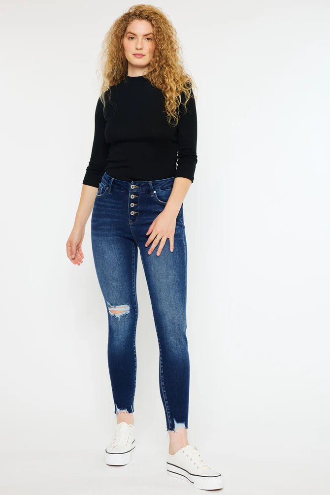 Discover Kancan Milo High Rise Ankle Skinny Jeans - Curvy Quality Kancan Jeans located at The Revival.