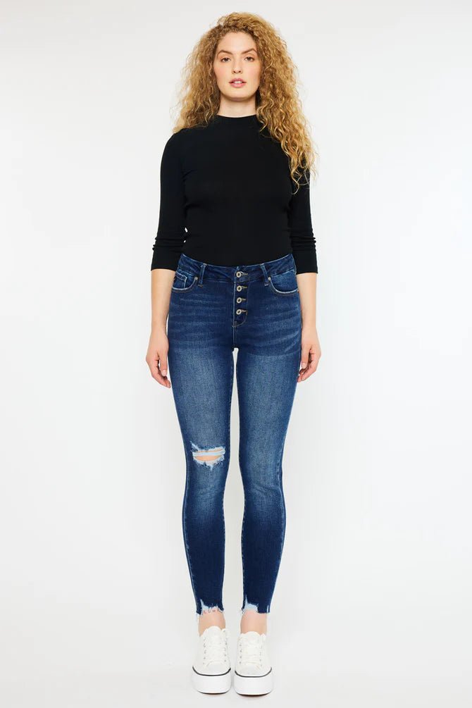 Discover Kancan Milo High Rise Ankle Skinny Jeans - Curvy Quality Kancan Jeans located at The Revival.