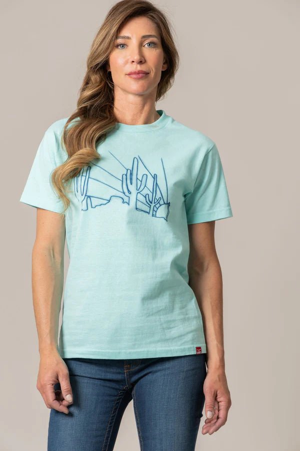 Discover Kimes Ranch Ladies Hand Drawn Shirt - Ocean Quality Kimes Ranch Shirt located at The Revival.