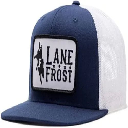 Discover Lane Frost Brand - Midnight Navy White Bronco Patch, Blue Quality Lane Frost Hats located at The Revival.