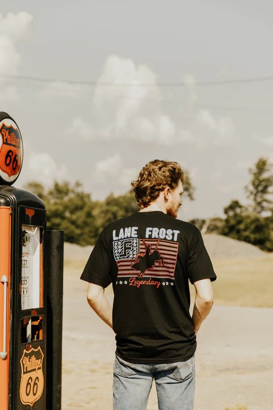 Discover Lane Frost Brand Neon Patriot Tee Quality Lane Frost Shirt located at The Revival.