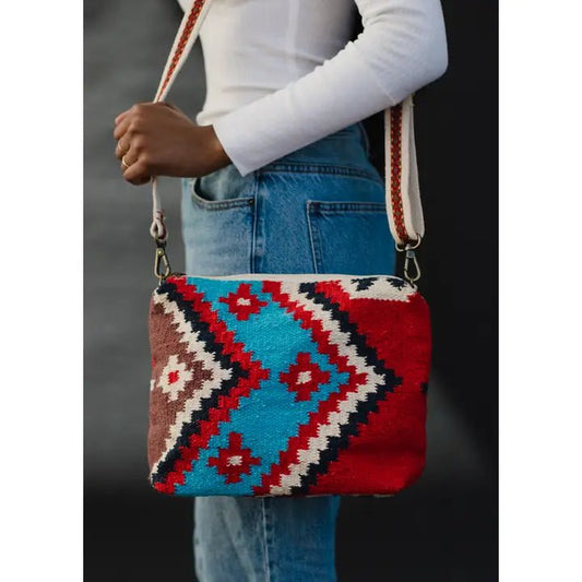 Discover Panache Apparel Co. Red & Multicolored Aztec Crossbody Quality Panache Apparel Co. Cross Body at The Revival.