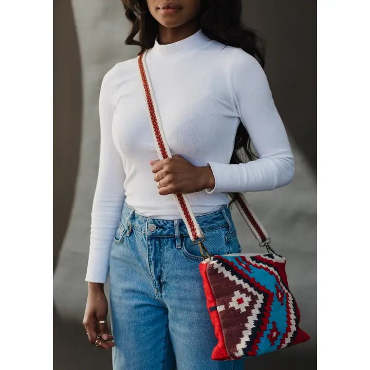 Discover Panache Apparel Co. Red & Multicolored Aztec Crossbody Quality Panache Apparel Co. Cross Body at The Revival.