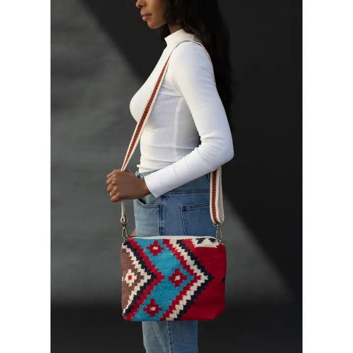 Discover Panache Apparel Co. Red & Multicolored Aztec Crossbody Quality Panache Apparel Co. Cross Body at The Revival.