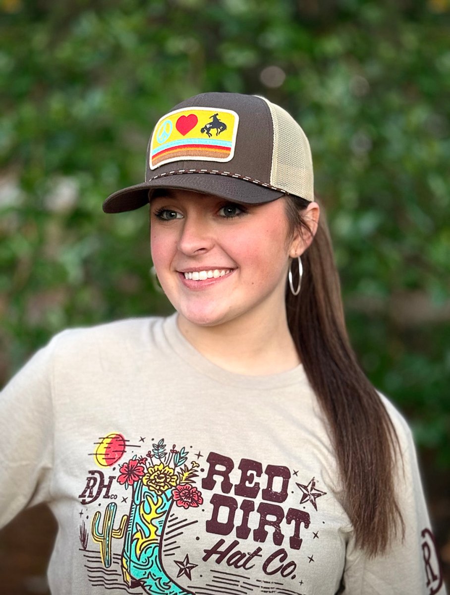 Discover Red Dirt Hat Co. Peace, Love & Rodeo - Ladies Brown/Khaki Quality Red Dirt Hat Co. Hats located at The Revival.