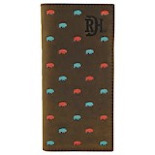 Discover Red Dirt Hat Co. TURQ & CORAL BISON PATTERN RODEO WALLET Quality Red Dirt Hat Co. Wallet located at The Revival.