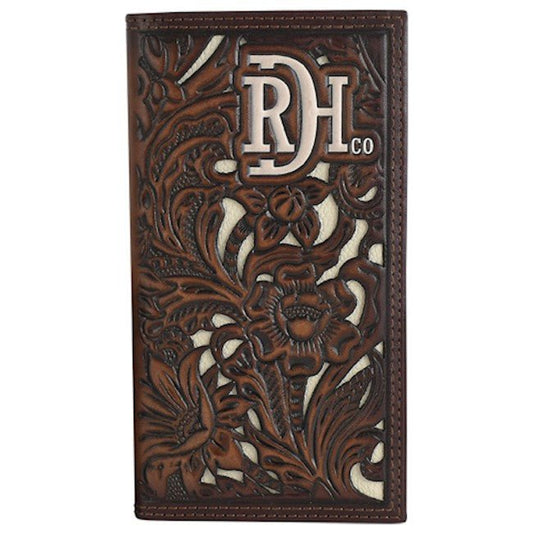 Discover Red Dirt Hat Co. RODEO WALLET TOOLED W/IVORY INLAY Quality Red Dirt Hat Co. Wallet located at The Revival.