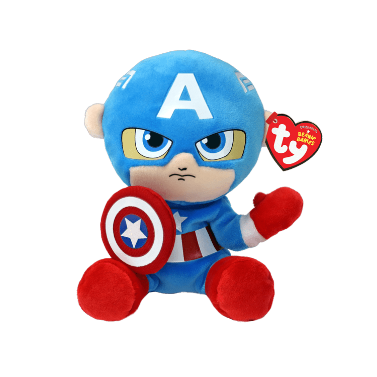 Discover Ty Beanie Babies Captain America - From Marvel (Medium) Quality Ty Stuffed Animal located at The Revival.