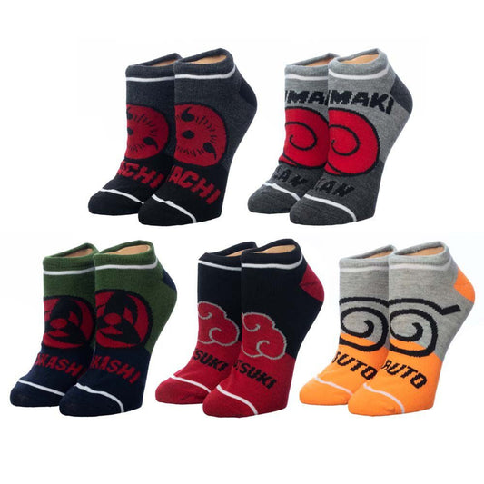 Discover Naruto Colorblock 5 Pair Ankle Socks Quality Bioworld Socks located at The Revival.