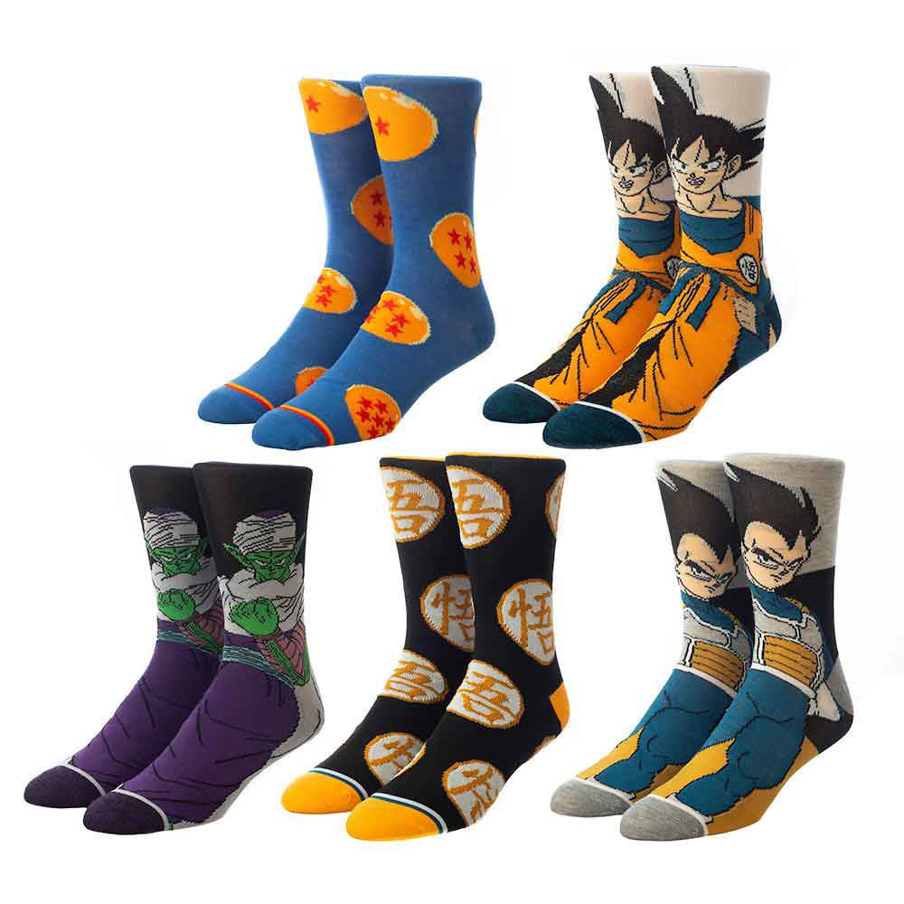 Dragon Ball Z Character 5 Pair Crew Socks