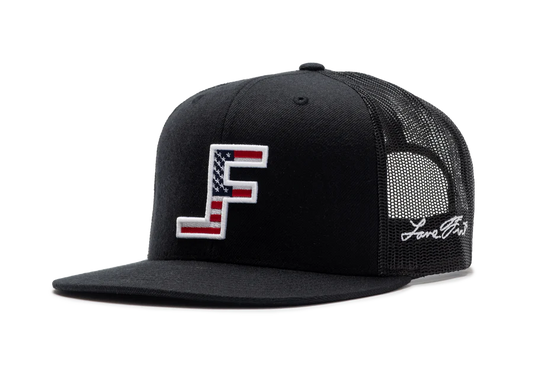 Lane Frost Patriot Black USA Flag Cap